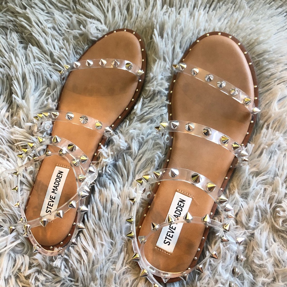 Steve Madden Clear Stud Sandals
